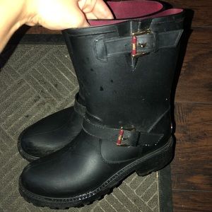 Black Tommy Hilfiger Rain Boots- Used